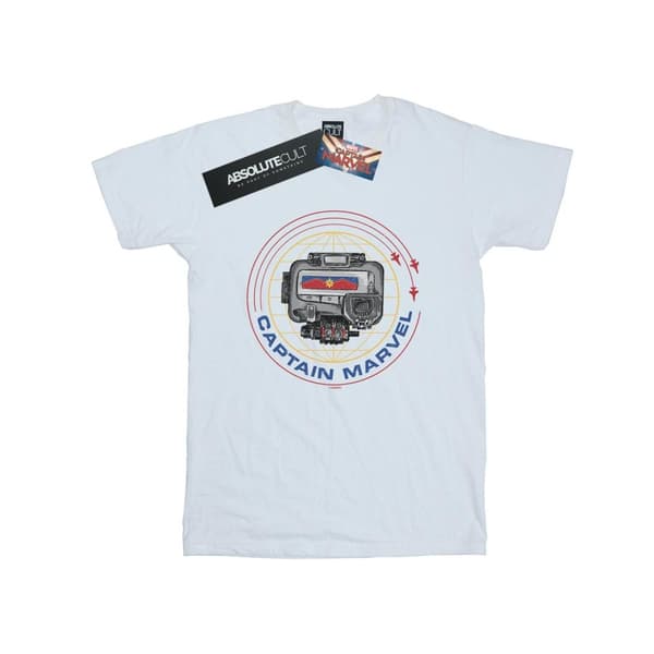 Marvel Dam/kvinnor Captain Marvel Pager Boyfriend T-shirt i bomull