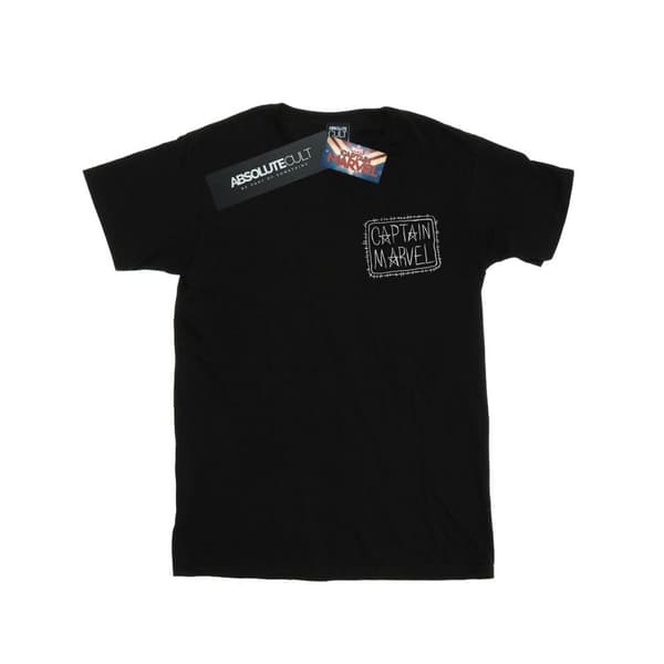 Marvel Girls Captain Marvel Breast Patch Cotton T-Shirt