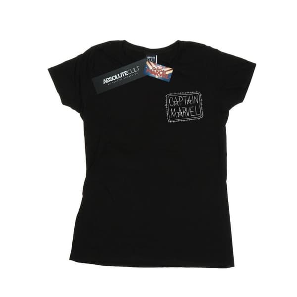 Marvel Womens/Ladies Captain Marvel Breast Patch Cotton T-Shirt