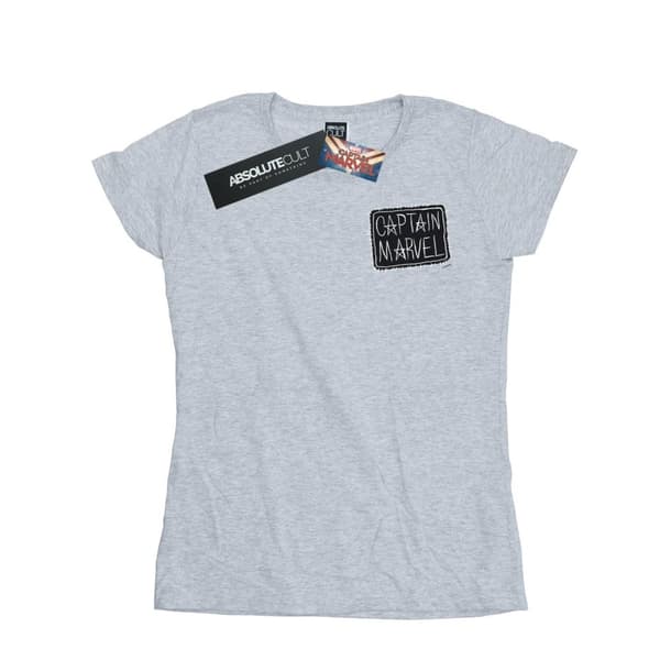 Marvel Womens/Ladies Captain Marvel Breast Patch Cotton T-Shirt