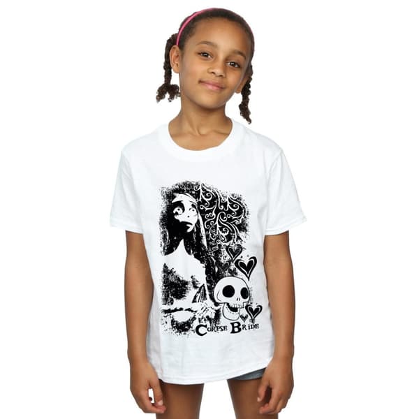 Corpse Bride Girls Skull Logo Cotton T-Shirt