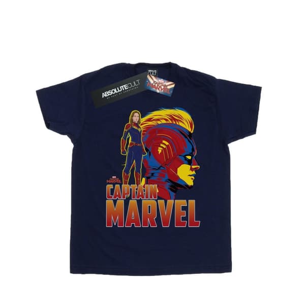 Marvel Boys Captain Marvel Character T-Shirt Navy Blue 12-13 Years