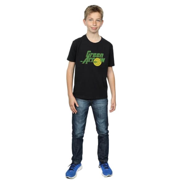 DC Comics Boys Green Arrow Crackle Logo T-Shirt