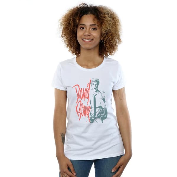 David Bowie Womens/Ladies Mono Shout Cotton T-Shirt