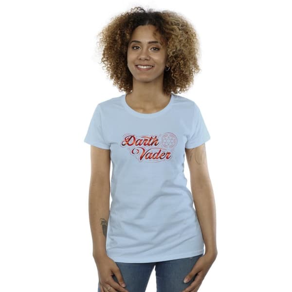 Star Wars Dam/Tjej - Obi-Wan Kenobi - Darth Vader - T-shirt i bomull med skriftband