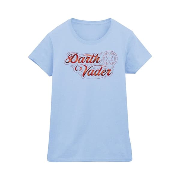 Star Wars Dam/Tjej - Obi-Wan Kenobi - Darth Vader - T-shirt i bomull med skriftband
