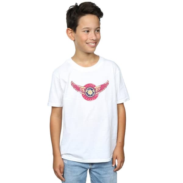 Marvel Boys Captain Marvel Wings Patch T-Shirt