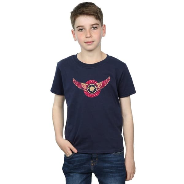 Marvel Boys Captain Marvel Wings Patch T-Shirt