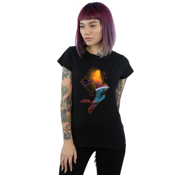 Marvel Womens/Ladies Captain Marvel Nebula Flight Cotton T-Shirt