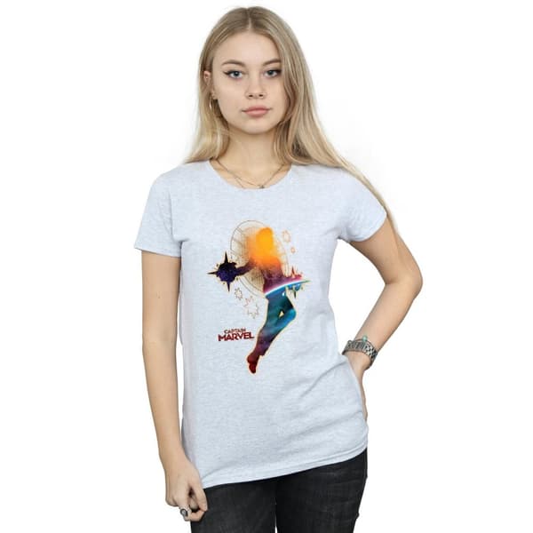 Marvel Womens/Ladies Captain Marvel Nebula Flight Cotton T-Shirt