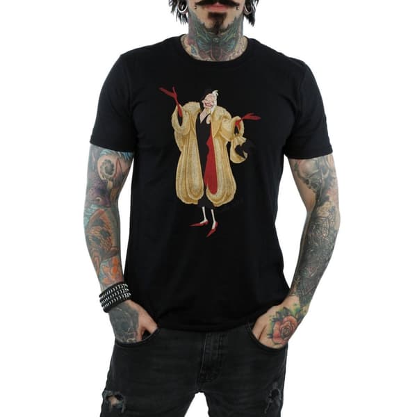 Disney Mens 101 Dalmatians Classic Cruella De Vil T-Shirt