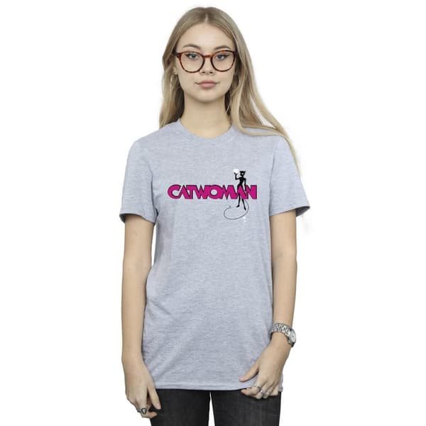DC Comics Womens/Ladies Batman Catwoman Logo Cotton Boyfriend T-Shirt