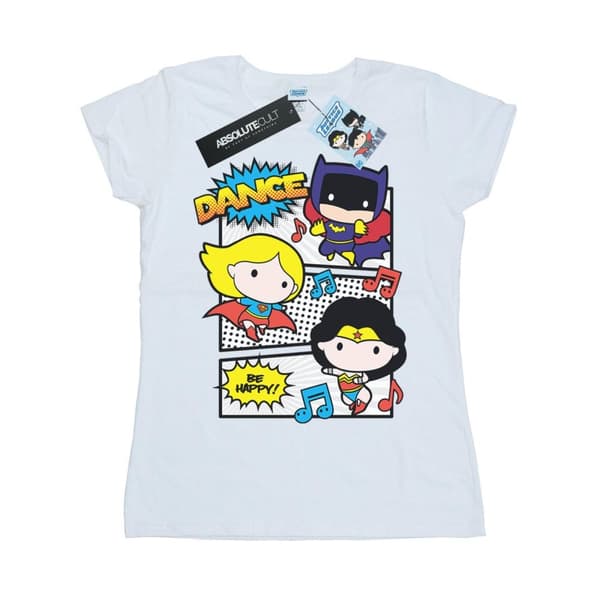 DC Comics Womens/Ladies Chibi Super Friends Dance Cotton T-Shirt