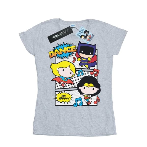 DC Comics Womens/Ladies Chibi Super Friends Dance Cotton T-Shirt