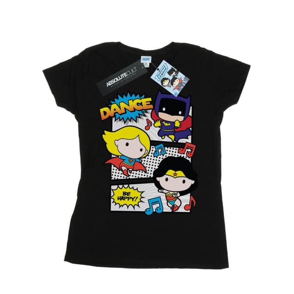 DC Comics Womens/Ladies Chibi Super Friends Dance Cotton T-Shirt