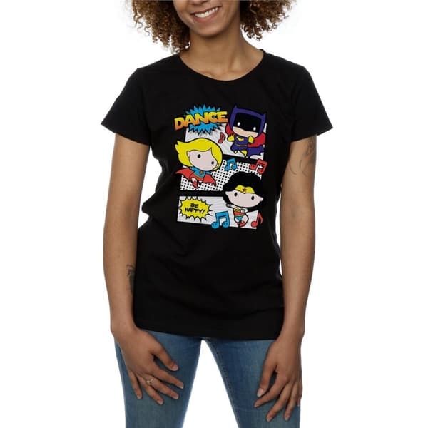 DC Comics Dam/Tjej Chibi Super Friends Dance T-shirt i bomull