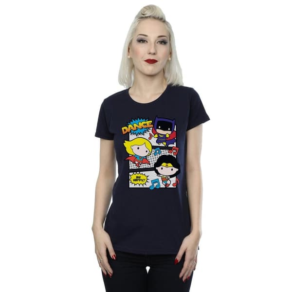 DC Comics Dam/Tjej Chibi Super Friends Dance T-shirt i bomull
