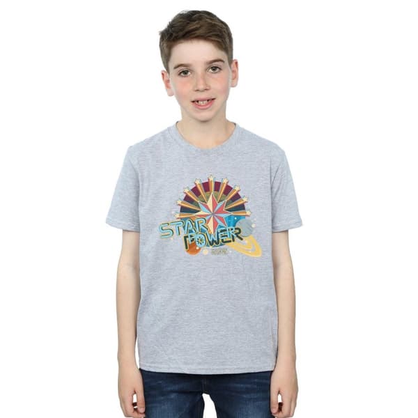 Marvel Boys Captain Marvel Star Power T-Shirt
