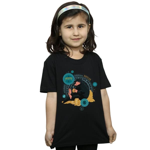 Fantastic Beasts T-shirt i bomull med sittande Niffler för flickor