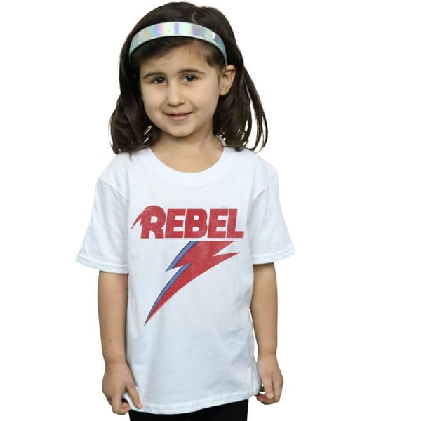 David Bowie Girls Distressed Rebel Cotton T-Shirt