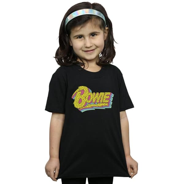 David Bowie Girls Moonlight 90s Logo Cotton T-Shirt