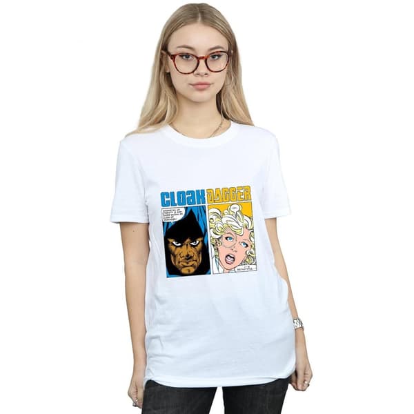 Marvel Womens/Ladies Cloak And Dagger Comic Panels Cotton Boyfriend T-Shirt