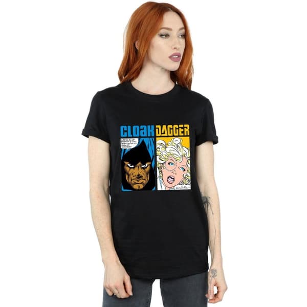 Marvel Womens/Ladies Cloak And Dagger Comic Panels Cotton Boyfriend T-Shirt