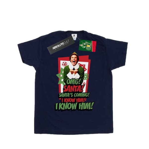 Elf Girls OMG Santa Cotton T-Shirt