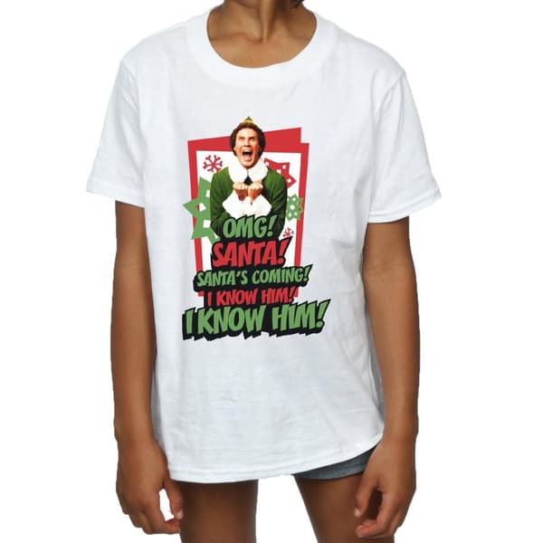 Elf OMG Santa bomulls-T-shirt för flickor
