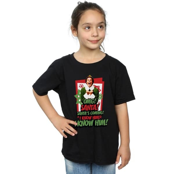 Elf OMG Santa bomulls-T-shirt för flickor