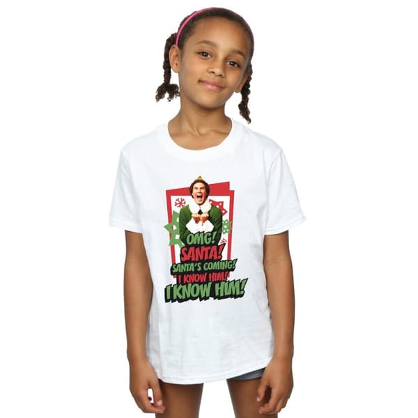 Elf OMG Santa bomulls-T-shirt för flickor