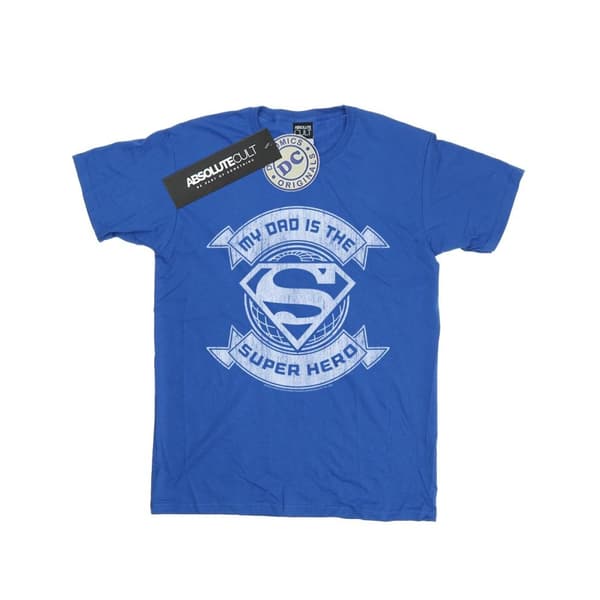 DC Comics Superman My Dad the Superhero bomulls-T-shirt för flickor Royal Blue 5-6 Years