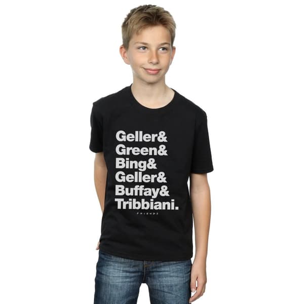 Friends T-shirt med text för efternamn för pojkar