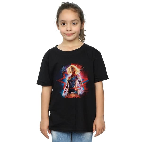 Marvel Girls Captain Marvel Poster Cotton T-Shirt