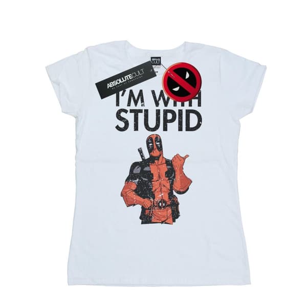Marvel Womens/Ladies Deadpool I´m With Stupid Cotton T-Shirt