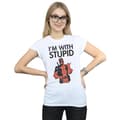 Pikkukuva 2 / 3: Marvel Womens/Ladies Deadpool I´m With Stupid Cotton T-Shirt