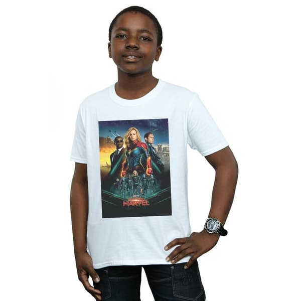 Marvel Pojkar Captain Marvel Movie Starforce Poster T-shirt