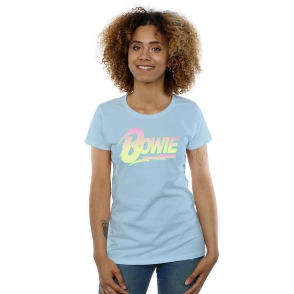 David Bowie Womens/Ladies Neon Logo Cotton T-Shirt