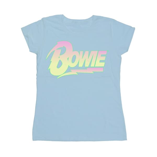 David Bowie Womens/Ladies Neon Logo Cotton T-Shirt