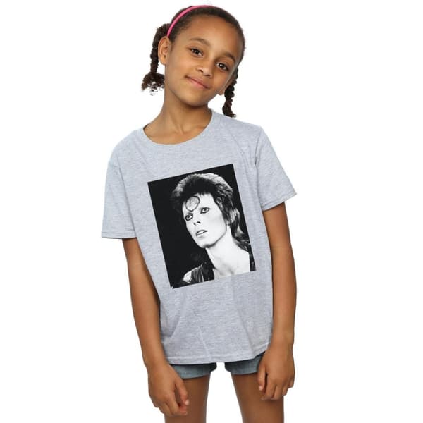 David Bowie T-shirt i bomull med Ziggy-look för flickor