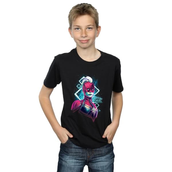 Marvel Boys Captain Marvel Neon Warrior T-Shirt