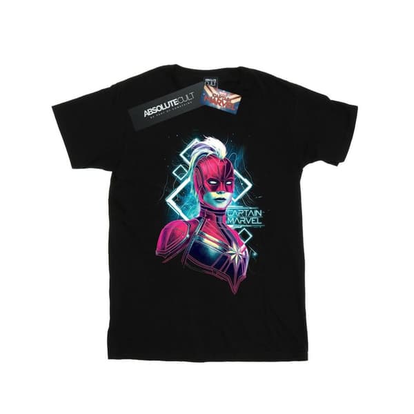 Marvel Boys Captain Marvel Neon Warrior T-Shirt