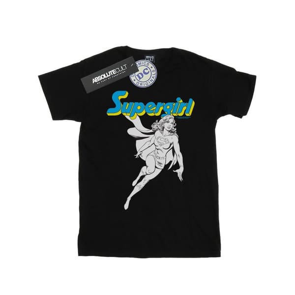 DC Comics Supergirl Mono Action Pose T-shirt i bomull för flickor