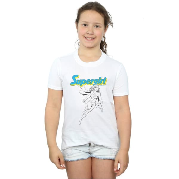 DC Comics Supergirl Mono Action Pose T-shirt i bomull för flickor