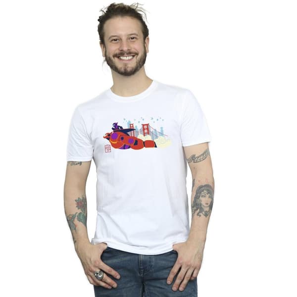 Disney Mens Big Hero 6 Baymax Hiro Bridge T-Shirt