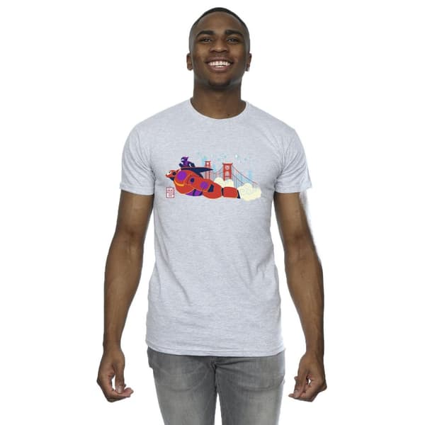 Disney Mens Big Hero 6 Baymax Hiro Bridge T-Shirt
