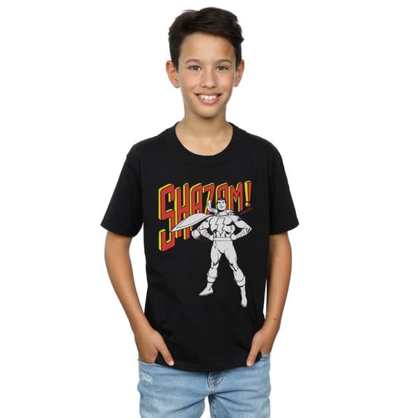 DC Comics Boys Shazam Mono Action Pose T-Shirt
