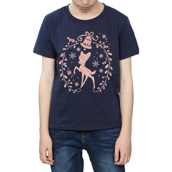Disney Boys Bambi Christmas Wreath T-Shirt