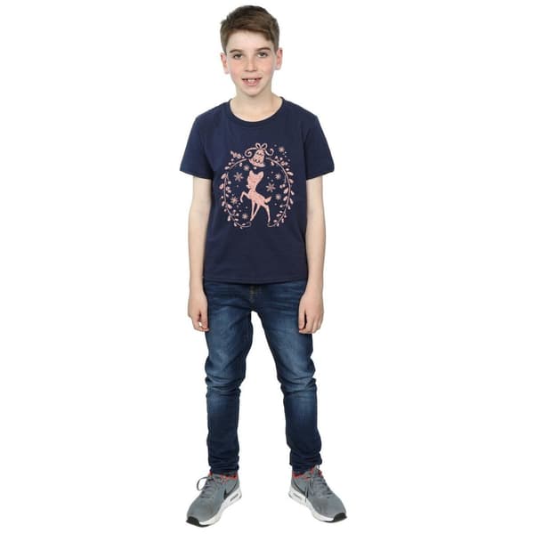 Disney Boys Bambi Christmas Wreath T-Shirt
