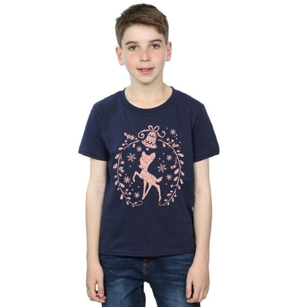 Disney Boys Bambi Christmas Wreath T-Shirt
